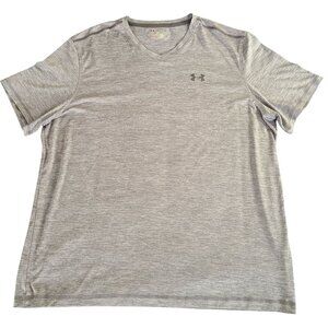 Under Armour Men's Size 2XL HeatGear Loose Fit Gray V-Neck T-Shirt